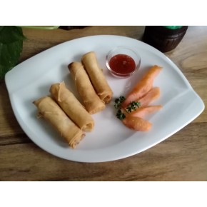 4 pièces de rouleaux de gambas aux...